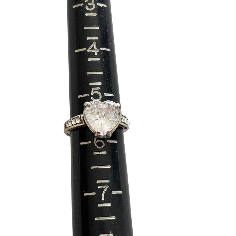 Brighton Ring Token Of Love Heart Size 5.5 Rare Find! Clear Crystal Heart NWOT - Picture 3 of 8